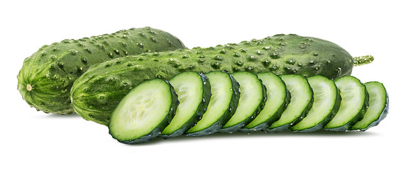 Fresh cucumber isolated on white background with clipping path
