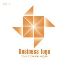 Orange business logo on white background for design
Original logo from triangles of orange color for design ornament gradient beauty