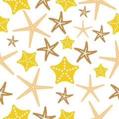 Fototapeta na wymiar Starfish seamless pattern, flat design