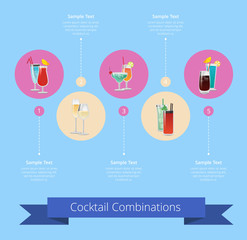 Cocktail Combinations Poster with Alcohol Beverage