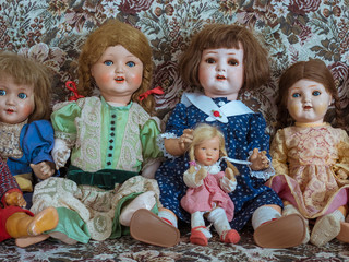 alte antike puppen, puppe um 1900 1920