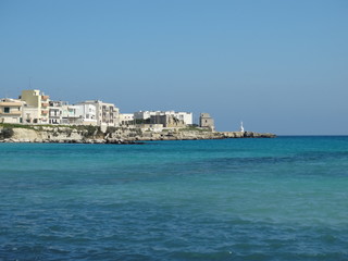 Fototapeta na wymiar View of the beautiful coastline in Otranto, Southern Italy