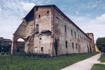 View of the Historical medieval castle in Melegnano, Milan, Lombardy - Italy.