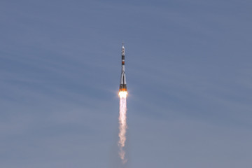 track from the rocket stage in the sky after launching the rocket