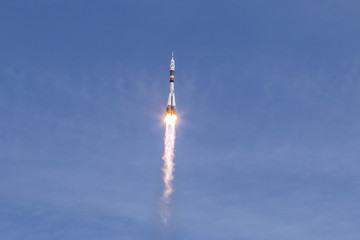 track from the rocket stage in the sky after launching the rocket