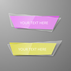 Set realistic glass transparent banners. Abstract transparent .Vector illustration, eps 10