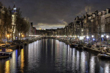 Fototapeta na wymiar Amsterdam , street , night , long exposure