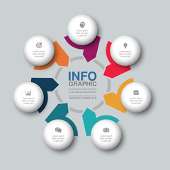 Vector infographic template for diagram, graph, presentation, chart, business concept with 7 options.