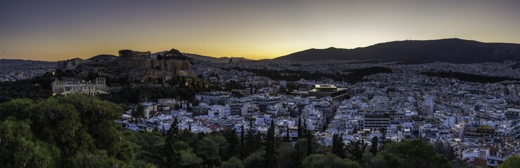 Fototapeta na wymiar Athens Sunrise Panorama 1