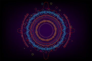 futuristic abstract visualization element with line background graphic.vector and illsutration
