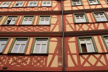 Typisches fränkisches Fachwerk am Wertheimer Markt