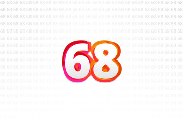 Number 68 on Number 68 background