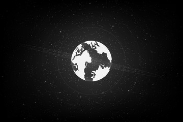 Universe planet abstract black and white concept.Earth planet background with starry.vector and illustration