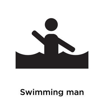 Swimming man icon vector sign and symbol isolated on white background, Swimming man logo concept