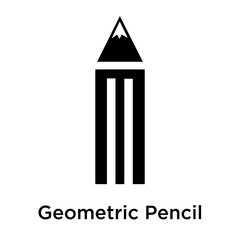 Geometric Pencil icon vector sign and symbol isolated on white background, Geometric Pencil logo concept