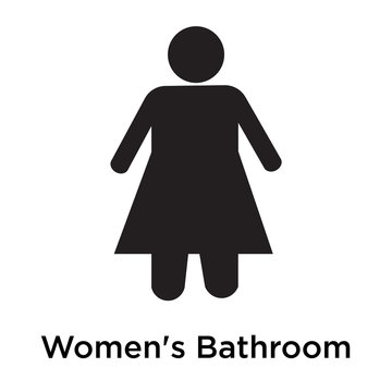 Women's Bathroom icon vector sign and symbol isolated on white background, Women's Bathroom logo concept