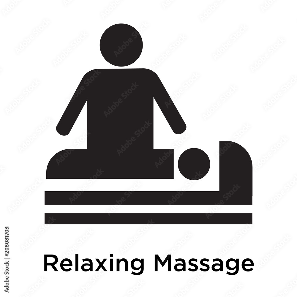 Wall mural Relaxing Massage icon vector sign and symbol isolated on white background, Relaxing Massage logo concept