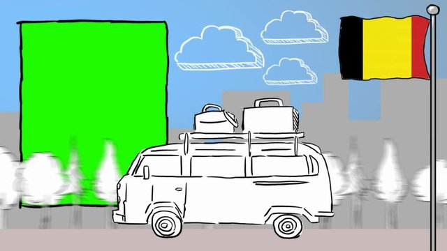 Belgium hand drawn tourism
