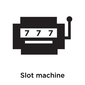 Slot machine icon vector sign and symbol isolated on white background, Slot machine logo concept