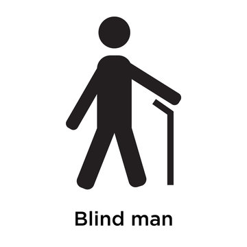 Blind man icon vector sign and symbol isolated on white background, Blind man logo concept