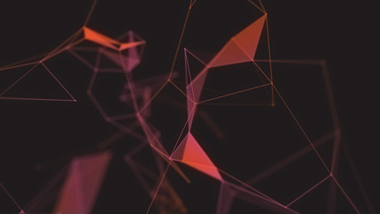 Abstract technology futuristic geometrical and science blue neon background with space for copy. Plexus digital wallpaper. Business presentation concept. Medical structure and artificial intelligence © Nabugu