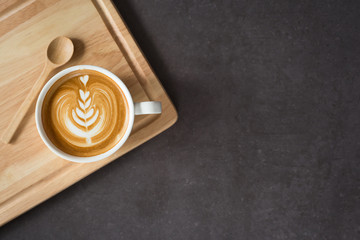 flat lay coffee latte