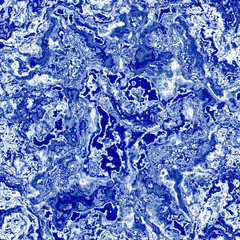 Natural blue aquamarine and white marble imitation continuous pattern for winter card or fabric