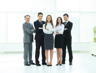 portrait in full growth. team of young business people