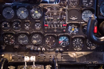 Wall murals Old airplane Dashboard of the old Soviet turboprop aircraft AN-24.  The aircraft out of production in 1979.