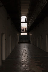 Prison hall at Sighet prison, now a museum in Romania, functioned as a prison for political dissidents.
