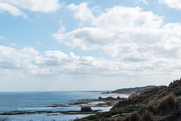coastline extending towards horizon
