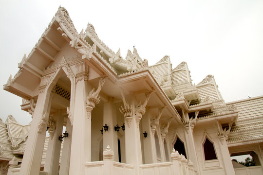 An ornate Buddhist temple in the grounds of Buddha's birth place, Lumbini, Nepal