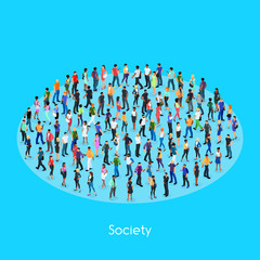 Isometric concept of society.