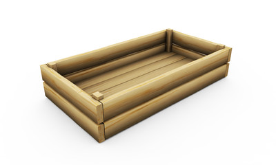 Wooden crate empty perspective and front Isolated on White Background.Easy editable for your design