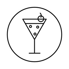 Cocktail icon in circle line.
