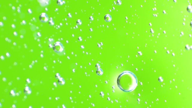 Green sopa bubbles, macro view