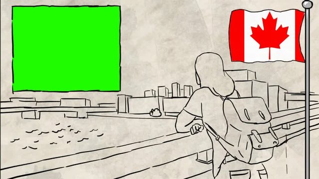 Canada hand drawn tourism