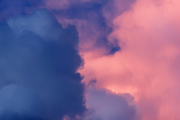 Pink-grey storm sky