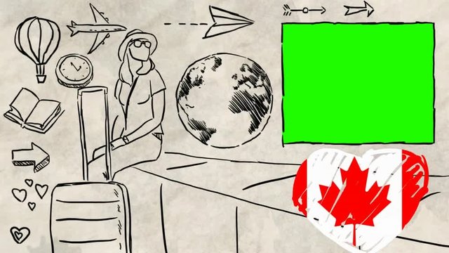 Canada hand drawn tourism