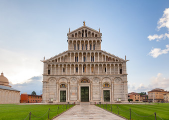 Fototapeta na wymiar Pisa Cathedral at Piazza dei Miracoli aka Piazza del Duomo in Pisa Tuscany Italy