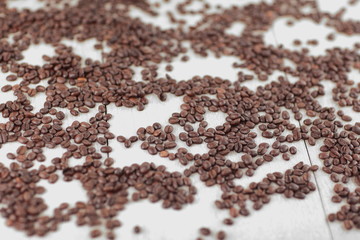 close up.coffee beans on white background