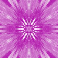 Fototapeta premium Creative pink mandala. Kaleidoscope abstract wallpaper. Sacred geometry digital painting art. Ethnic fractal artwork. Symmetric stylish graphic design pattern. Print for fabric, textile or paper.
