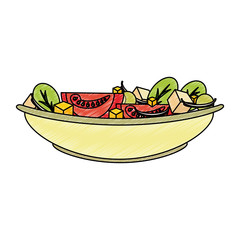 Healthy vegetables salad vector illustration graphic design