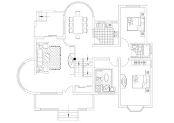 Apartment blueprint - isolated