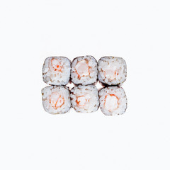 Sushi rolls on a white background. Isolated.