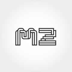 Initial Letter MZ Logo Template Vector Design