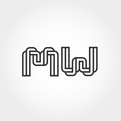 Initial Letter MW Logo Template Vector Design