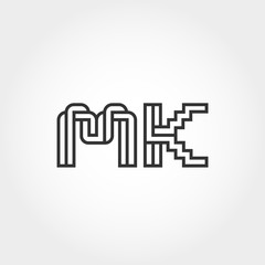 Initial Letter MK Logo Template Vector Design