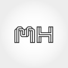 Initial Letter MH Logo Template Vector Design