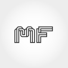 Initial Letter MF Logo Template Vector Design